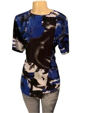 Silvert’s Sz S Women Blouse Blue And White